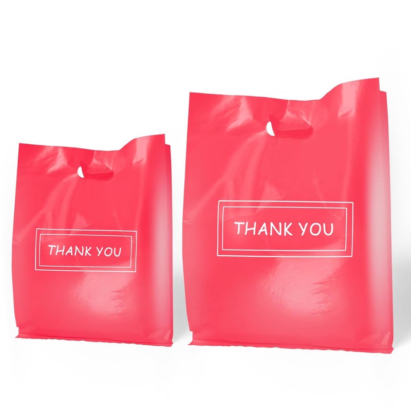 MelonArt Thank You Bags for Small Business, Plastic Retail Bags Merchandise Bags Shopping Boutique Bags for Stores Boutique (Pink) - Image 1